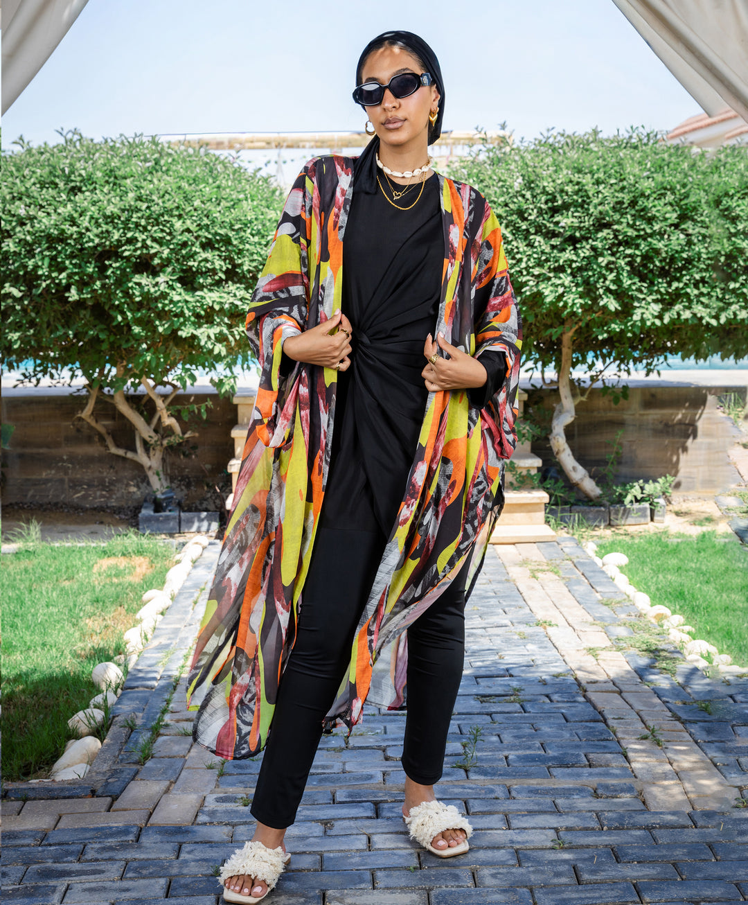 Printed Chiffon Kimono