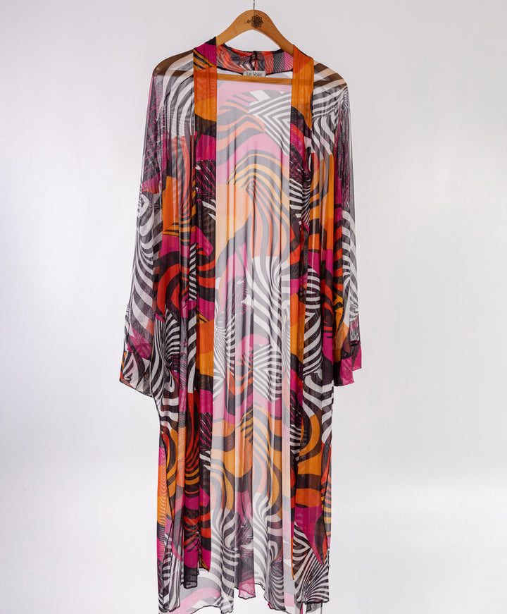 Printed Tulle Kimono