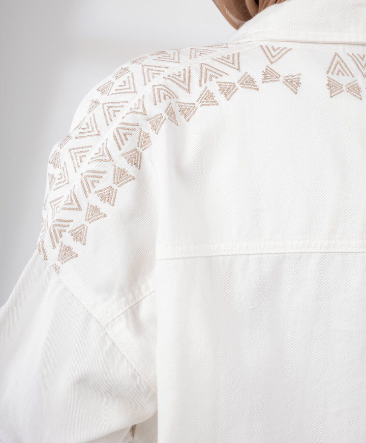 Embroidered Gabardine Shirt