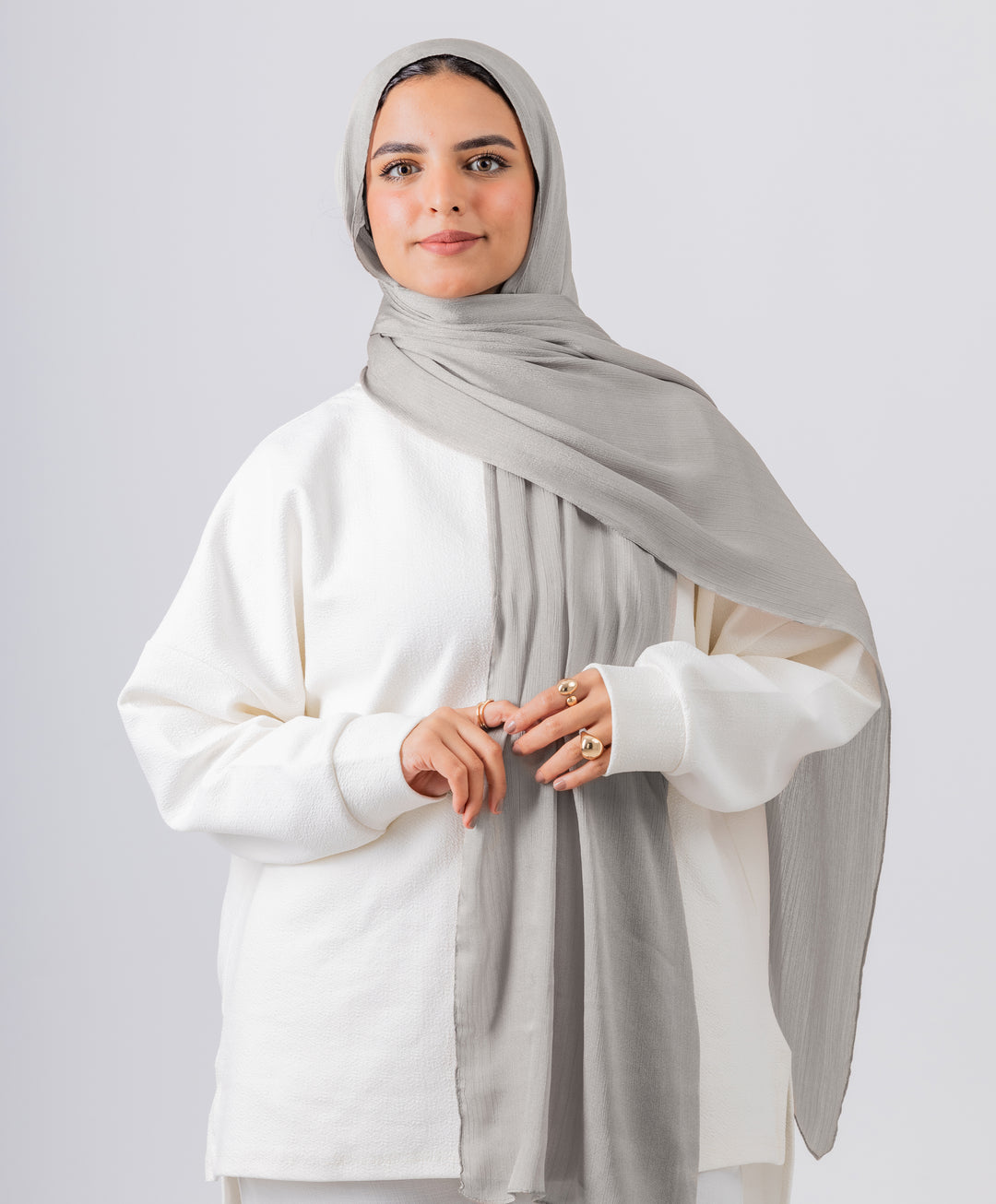 Wide Silk Crinkle Scarf