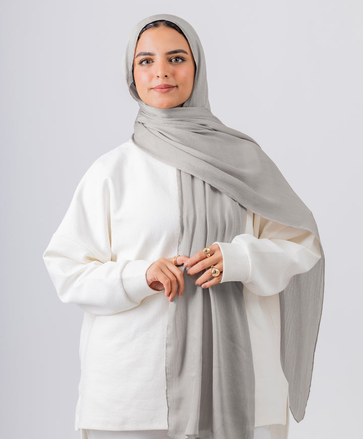 Wide Silk Crinkle Scarf