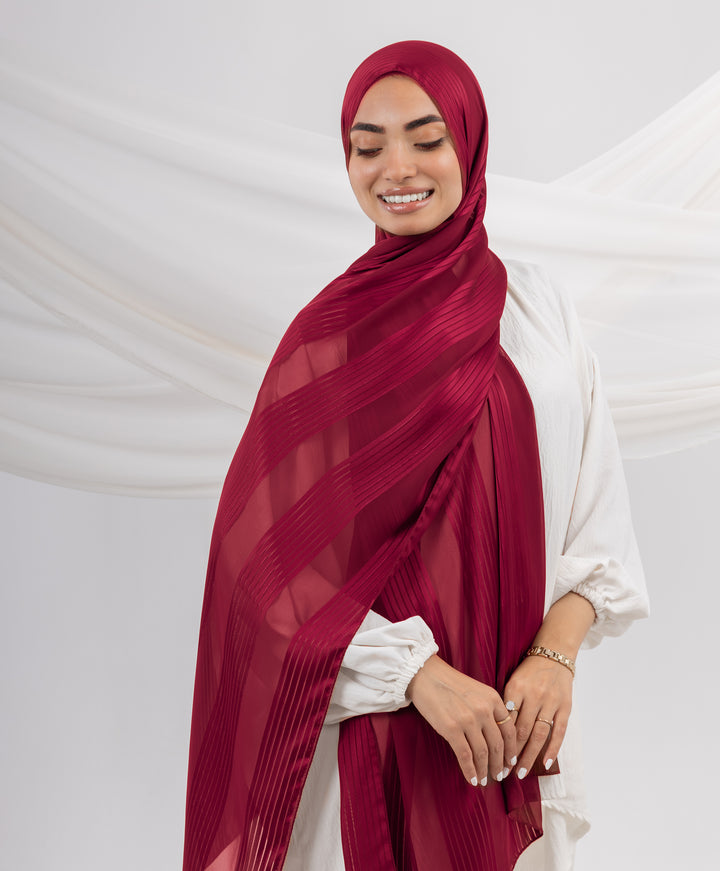 Glittery Crinkle Satin Chiffon Scarf