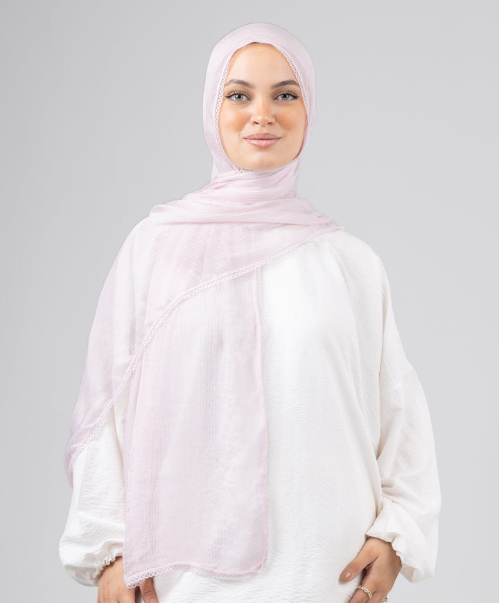 Lace Plain Cotton Scarf