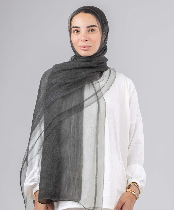 Silk Linen Zigzag Scarf