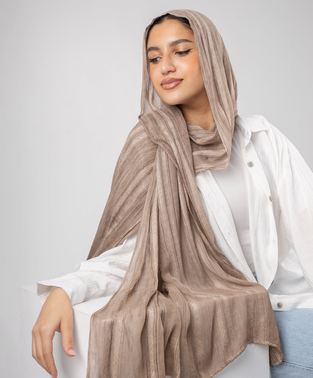 Striped Marble Linen Scarf