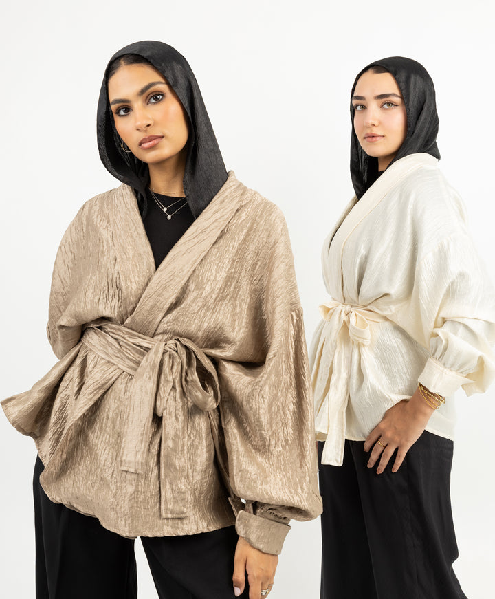 Glossy Wrap Kimono