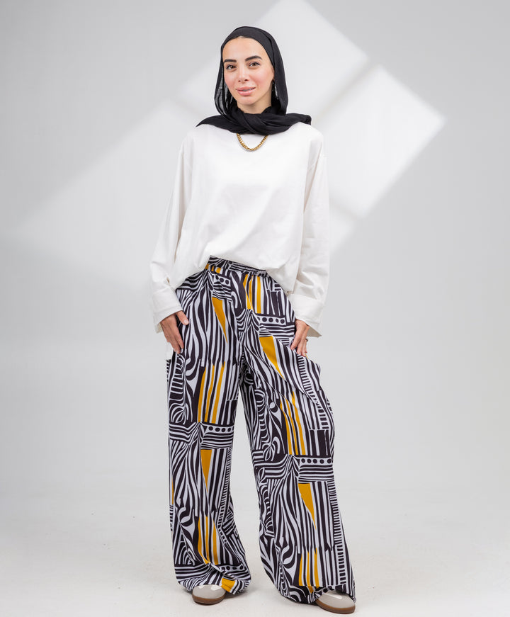 Printed Satin Pants