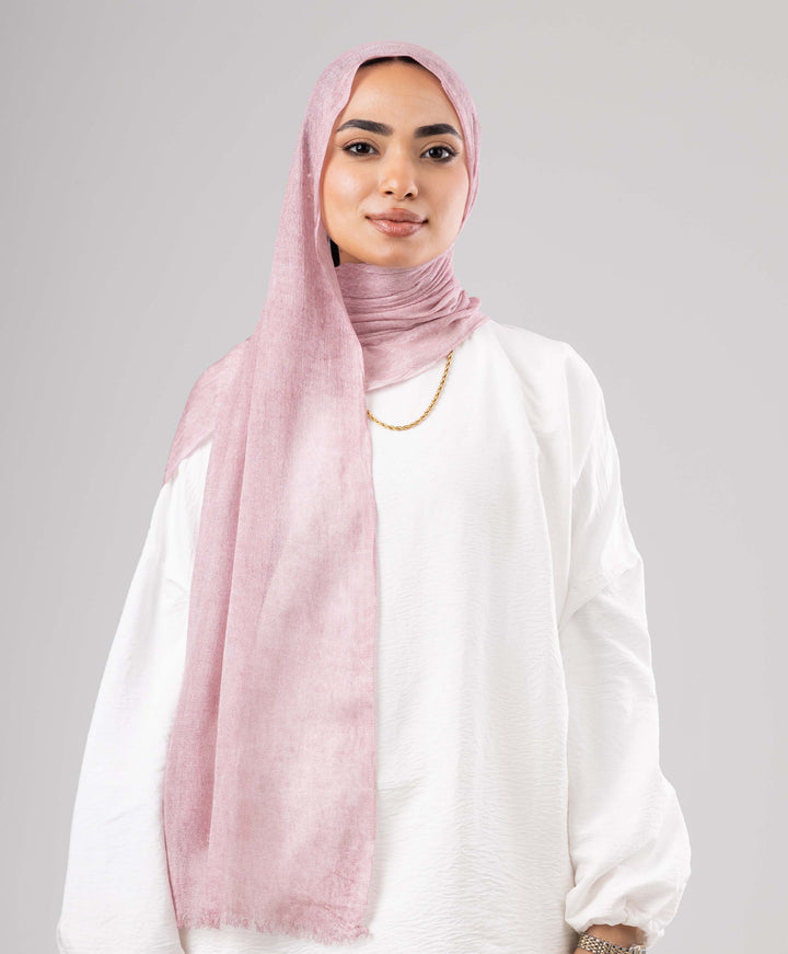Fuzzy Linen Marble Scarf