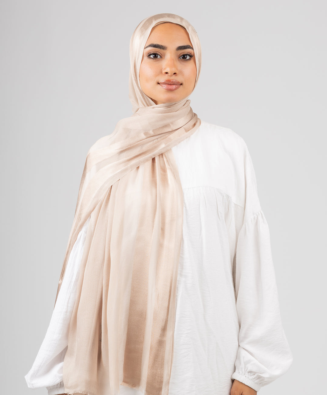 Glowy Satin Linen Scarf