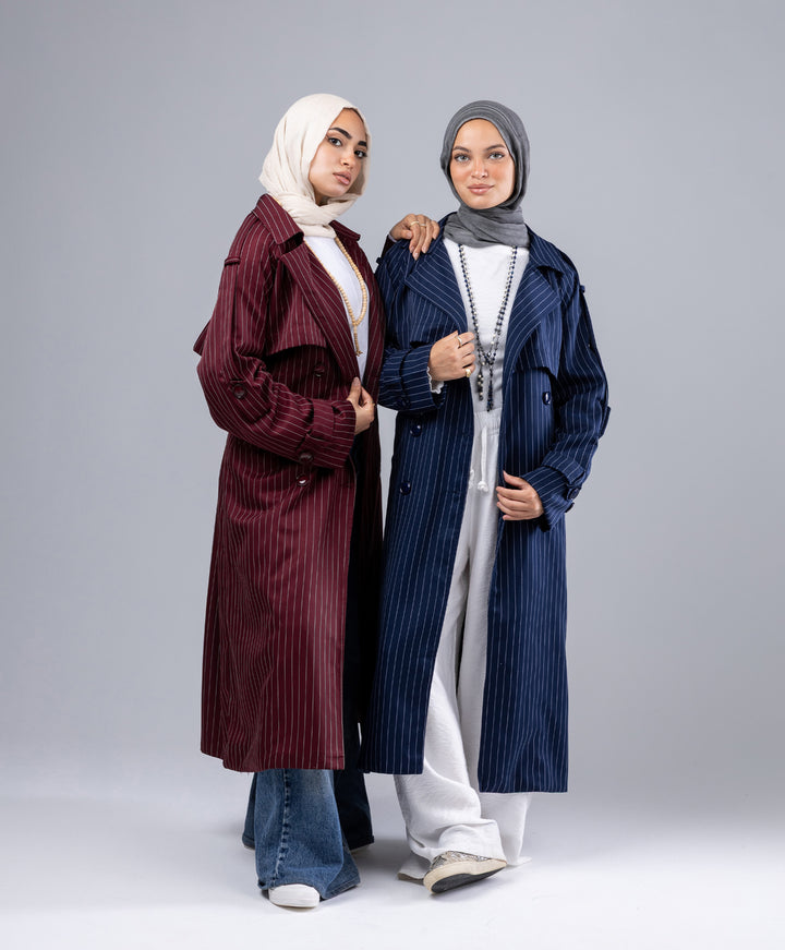 Striped Trench Coat
