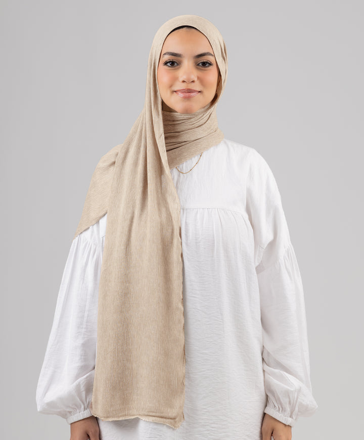 Foggy Marble Tassels Cotton Scarf