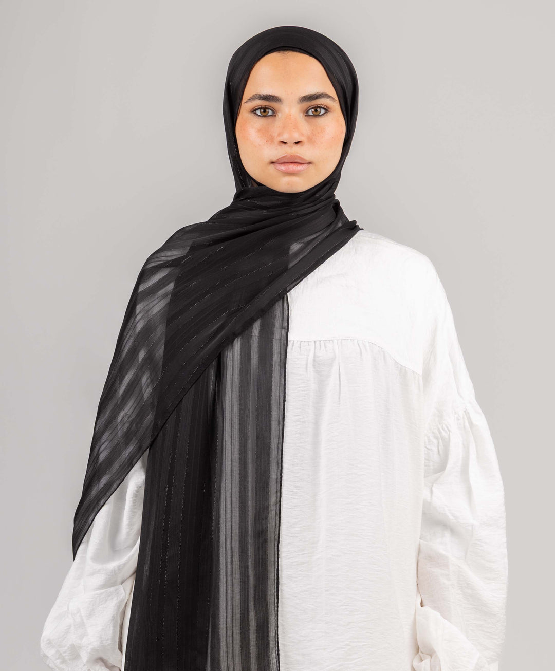 Mini Lines Glittery Satin Chiffon