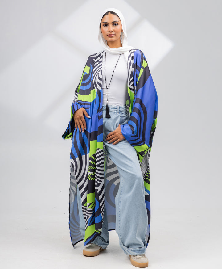 Printed Satin Kimono