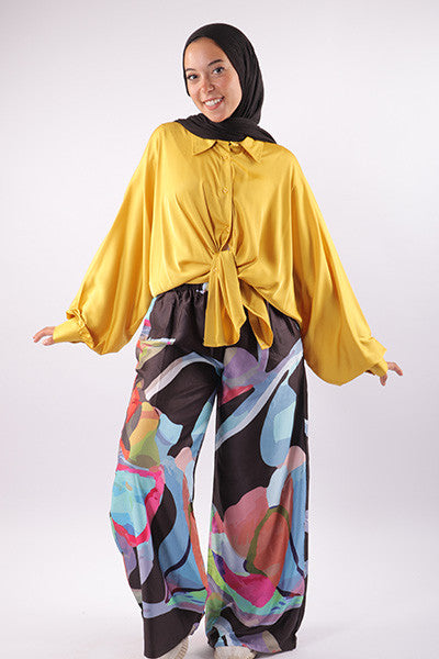 Satin Printed Pants
