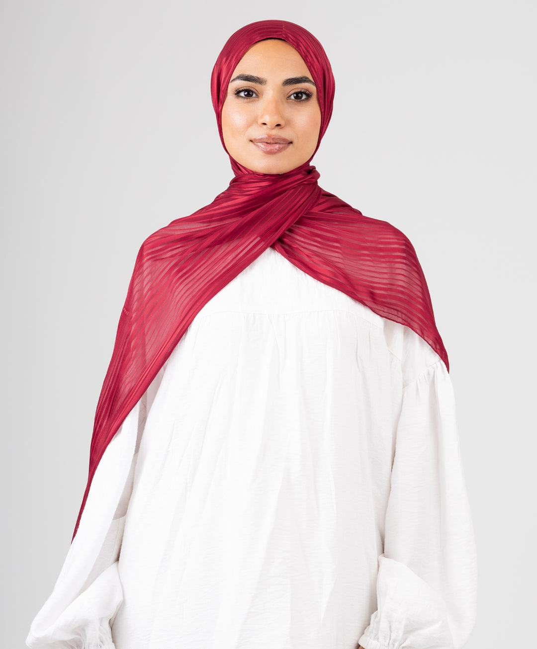Linear Satin Chiffon Scarf