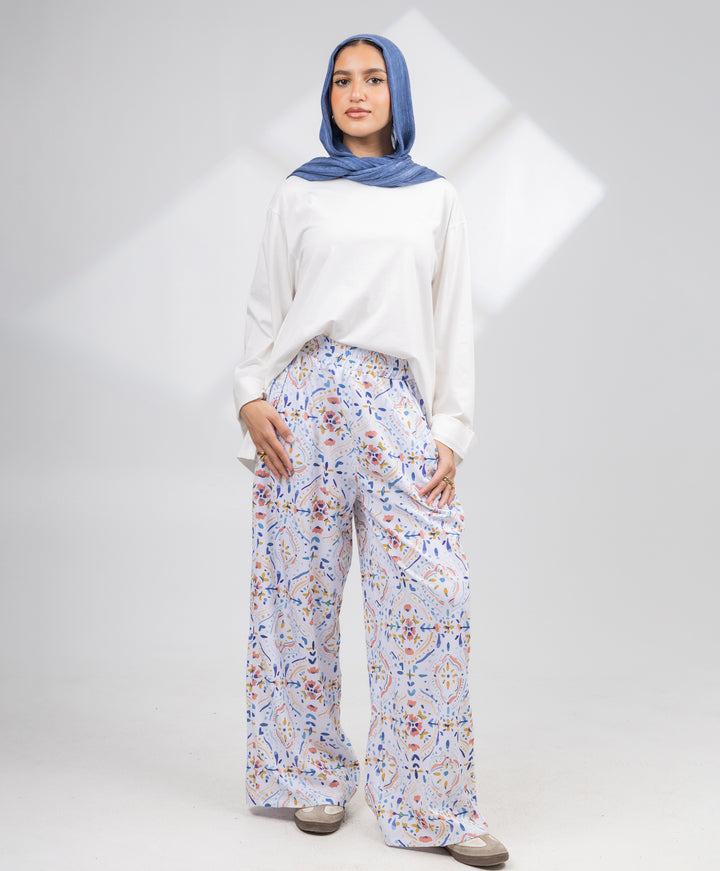 Printed Satin Pants
