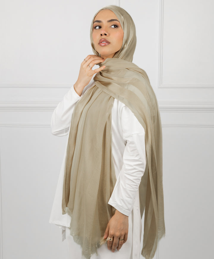 Glowy Satin Linen Scarf