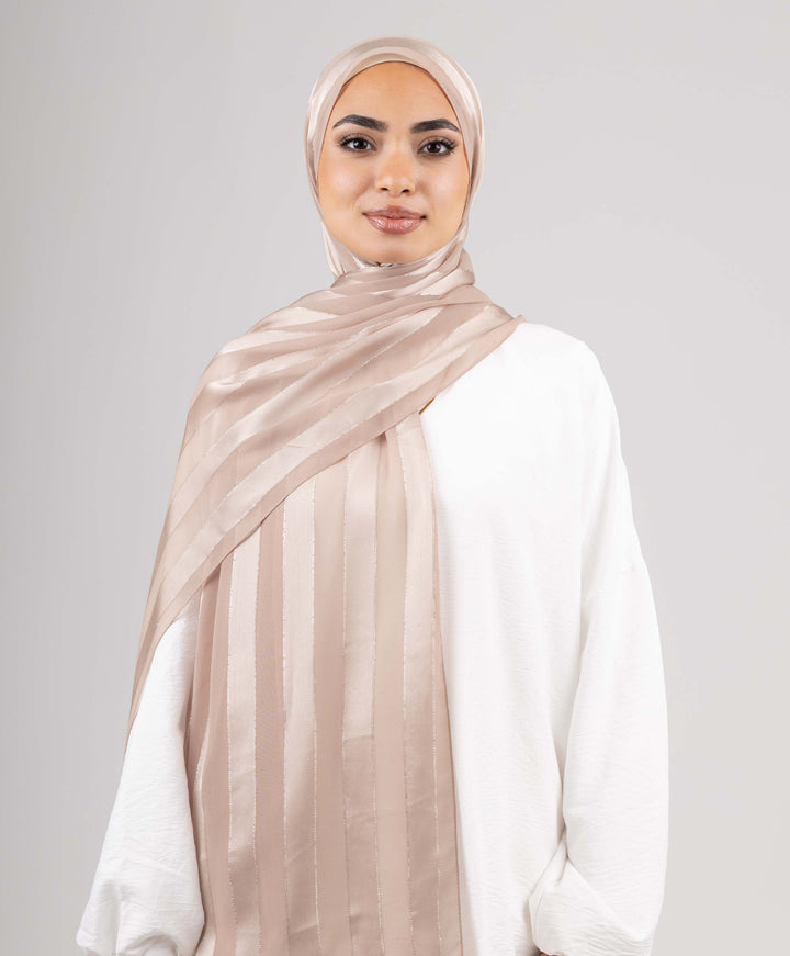 Striped Chiffon Scarf