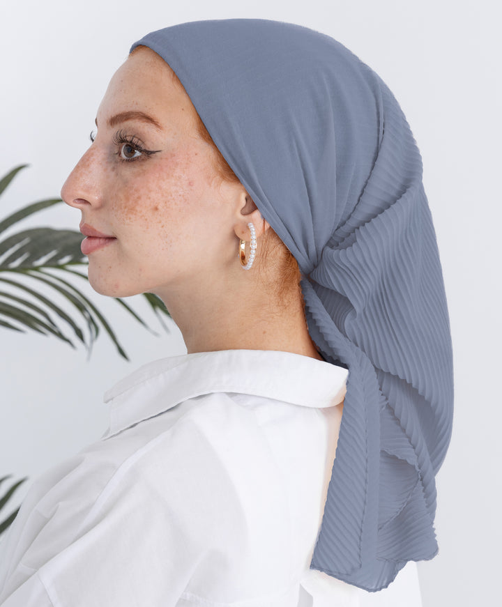 Pleated Plain Square Scarf