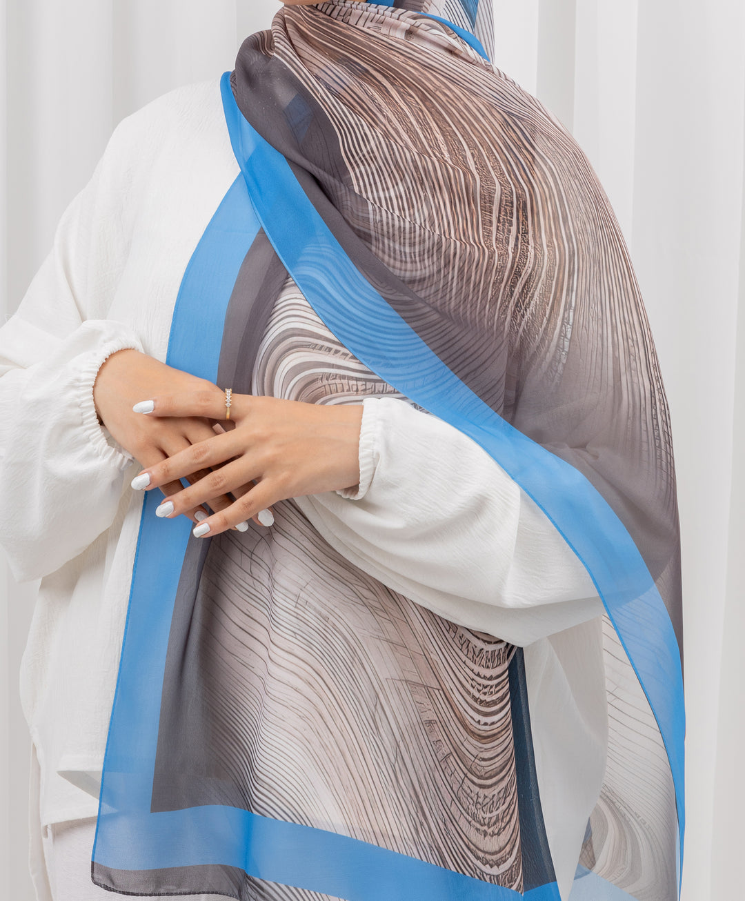 Fluid Lines Chiffon Scarf