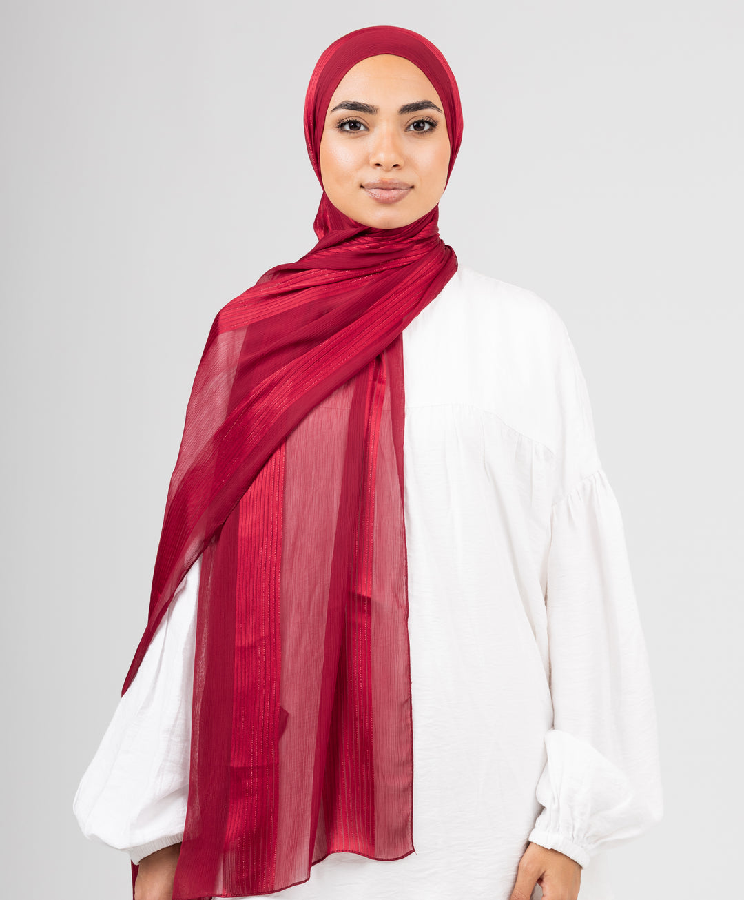 Glittery Crinkle Satin Chiffon Scarf