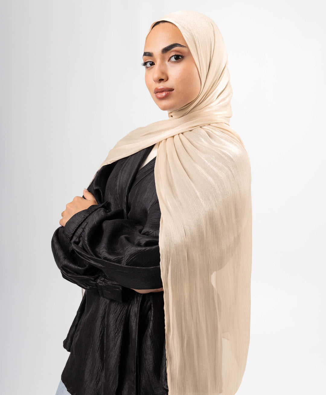 Organza Crinkle Satin Scarf