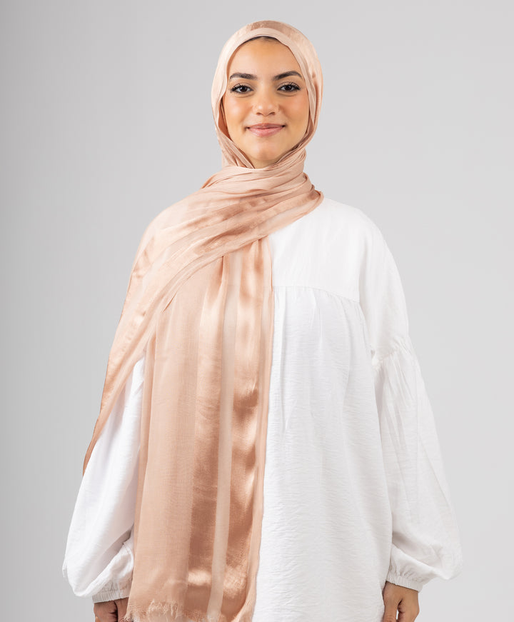 Glowy Satin Linen Scarf