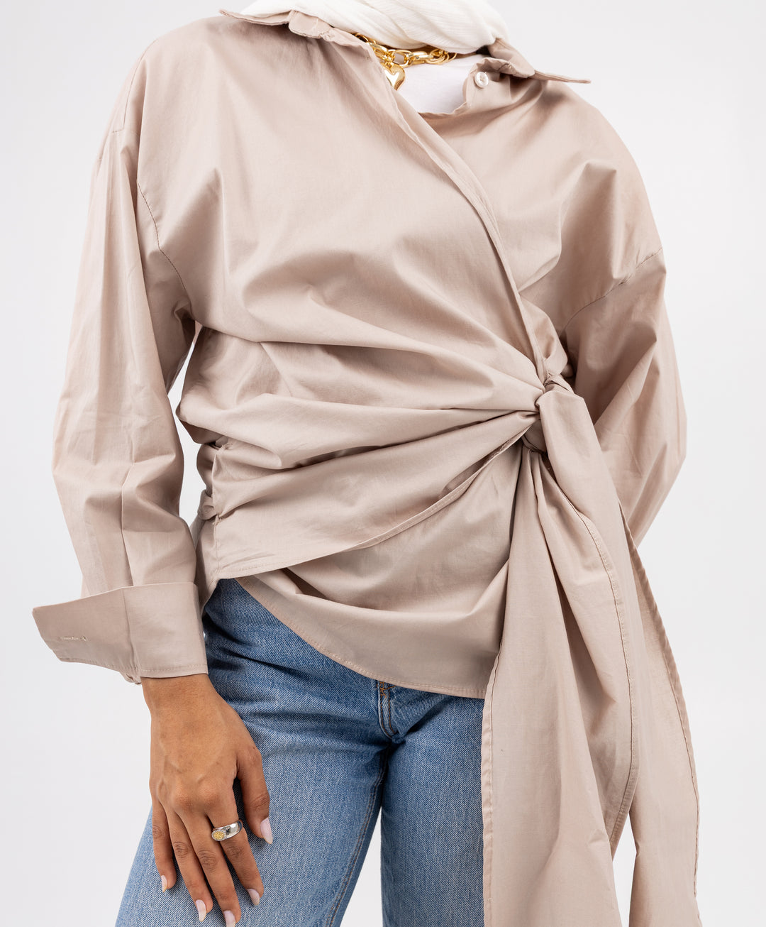 Wrap Poplin Shirt