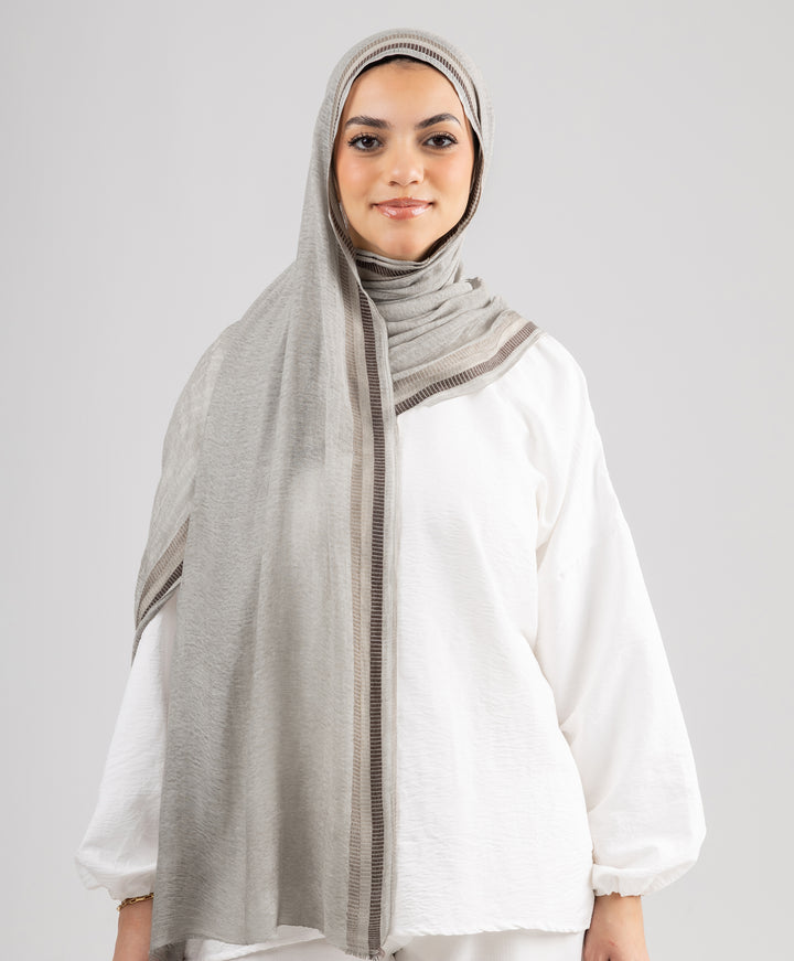 Lined Marble Linen Scarf