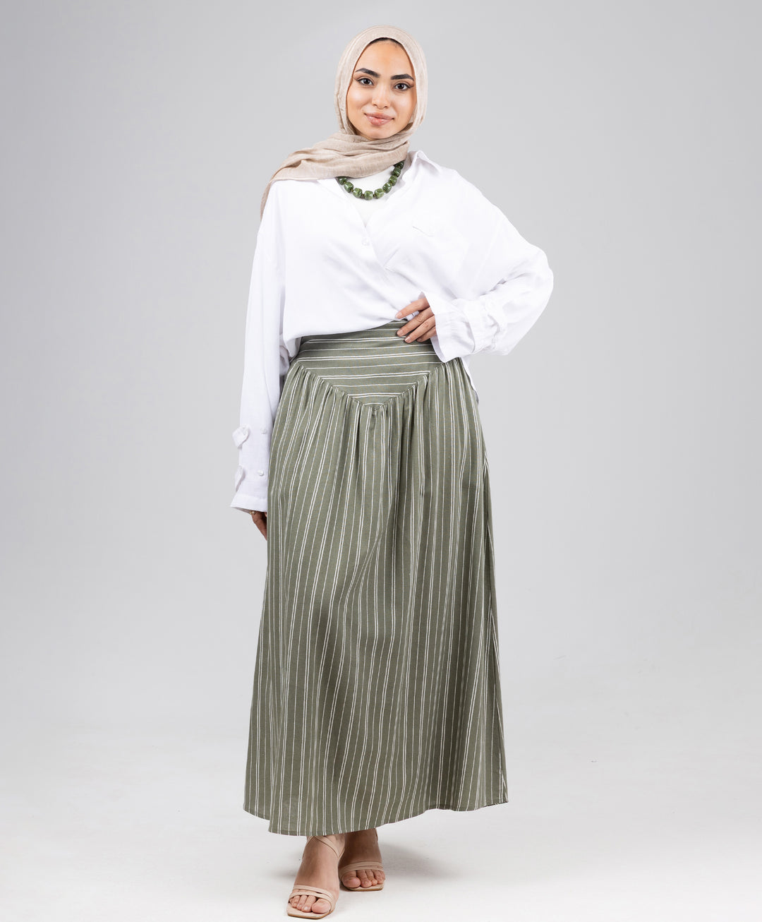 Stripe Linen Skirt