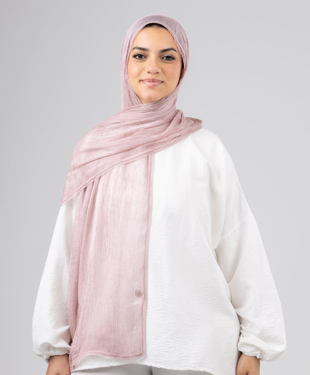 Lace Plain Cotton Scarf