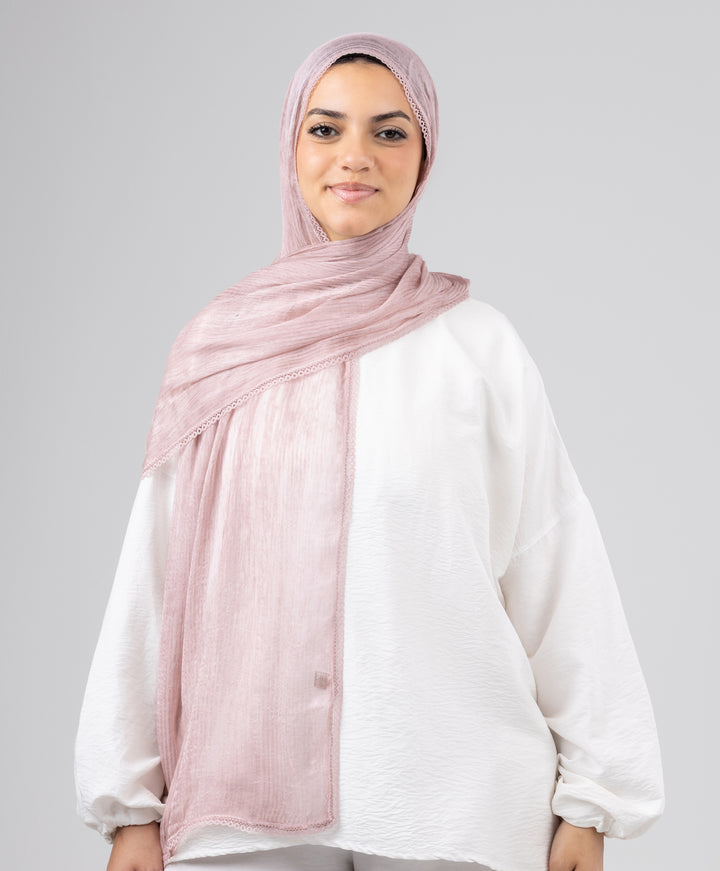 Lace Plain Cotton Scarf