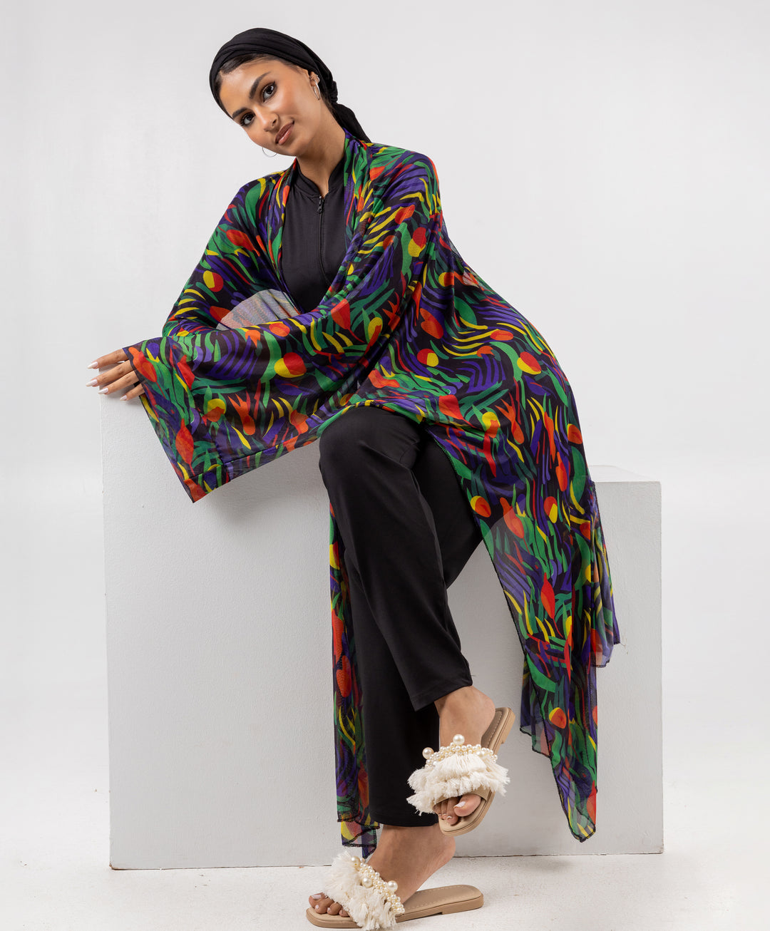 Printed Tulle Kimono