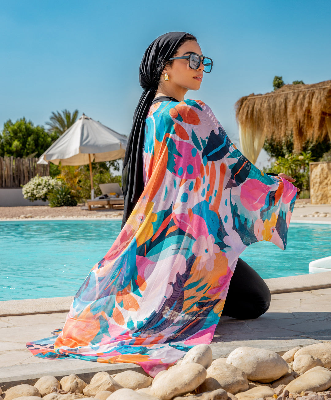 Printed Tulle Kimono