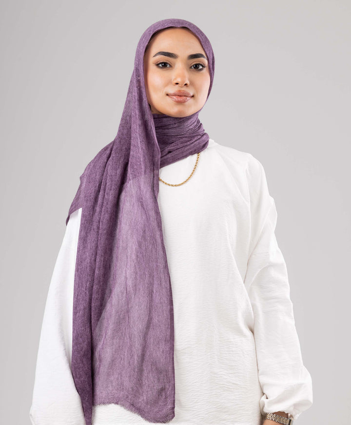 Fuzzy Linen Marble Scarf