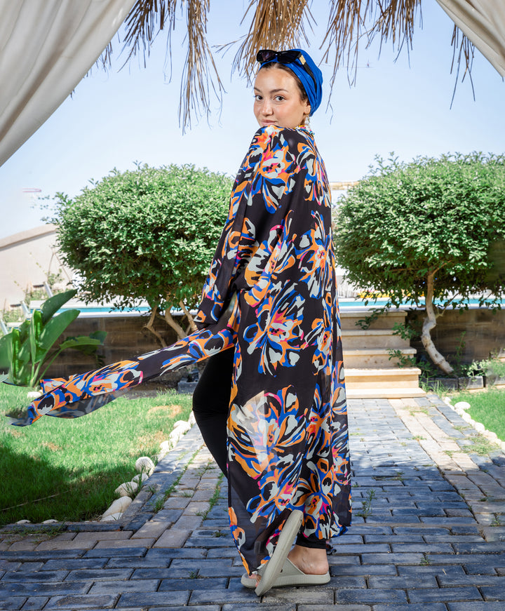 Printed Chiffon Kimono