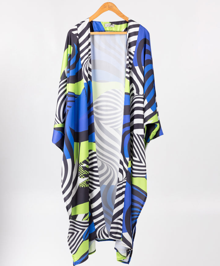 Printed Satin Kimono
