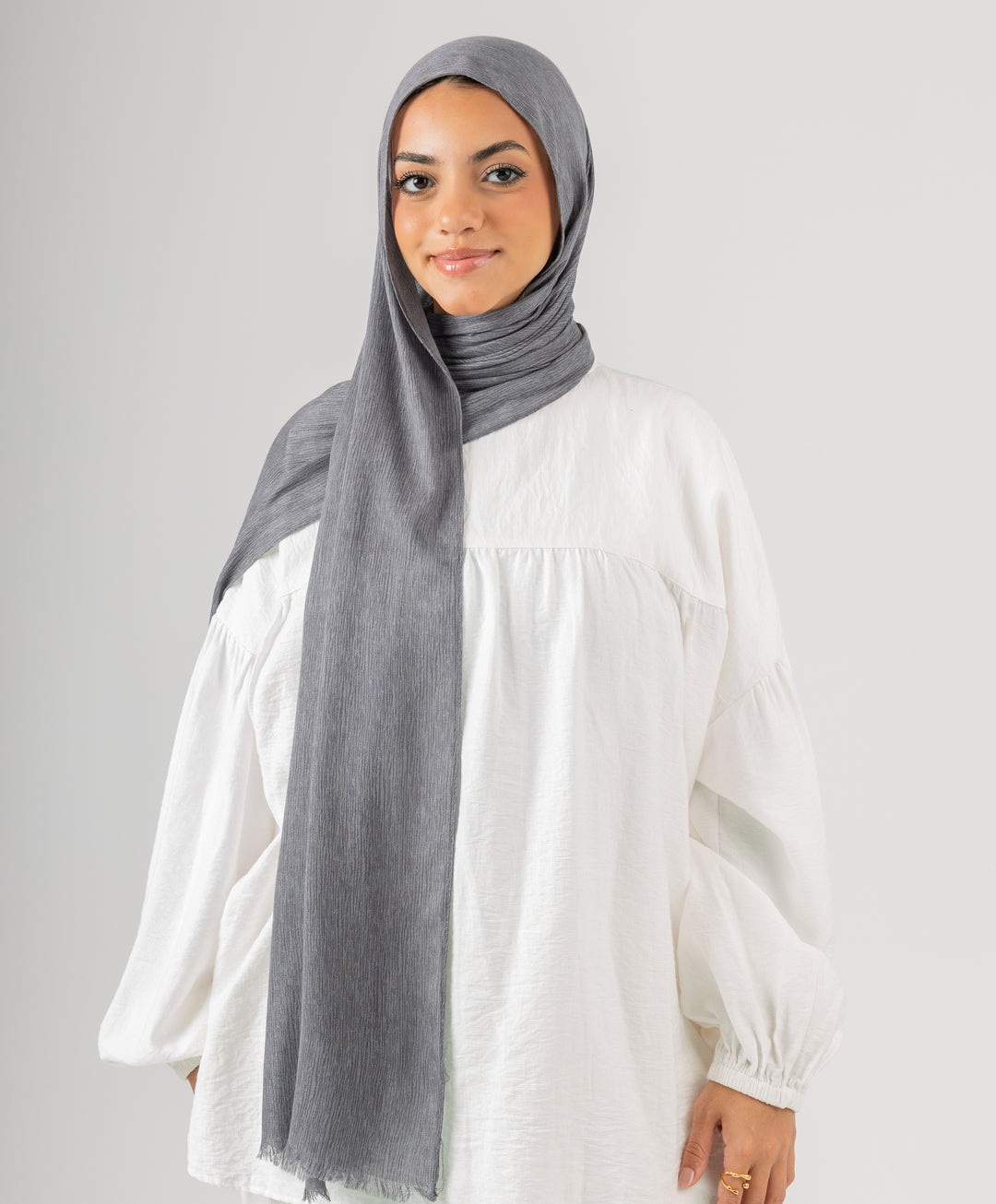 Foggy Marble Tassels Cotton Scarf