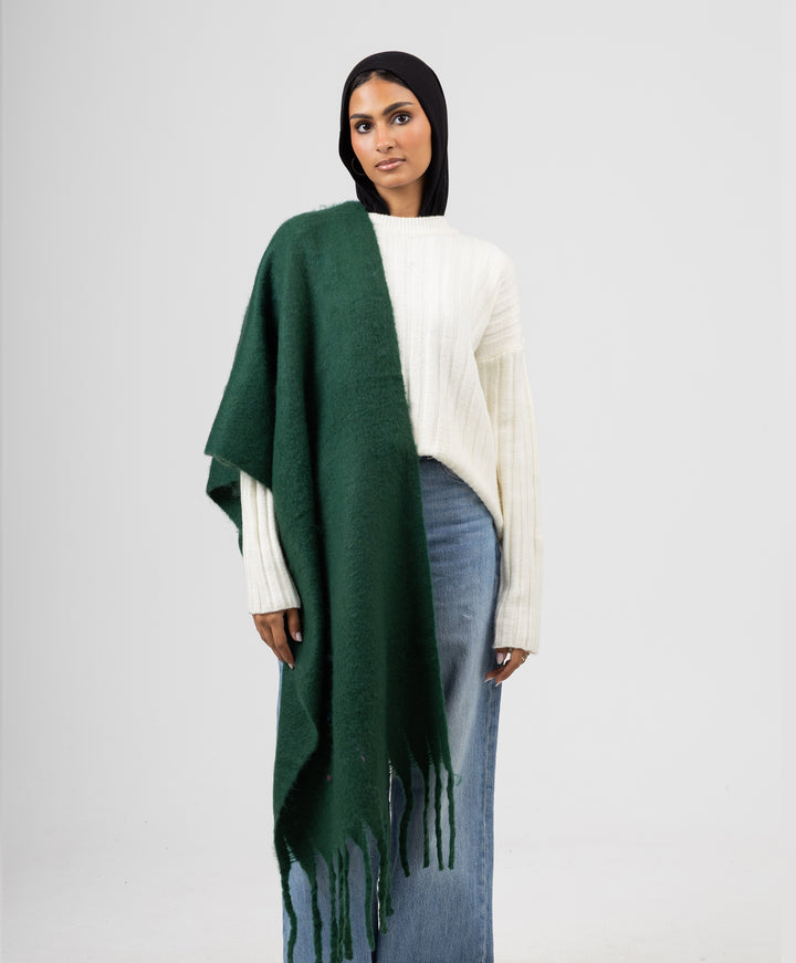 Essential Shawl-Dark Green