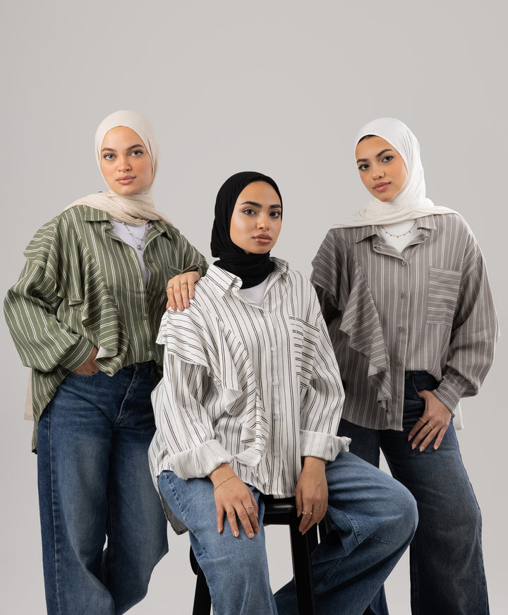 Ruffle Linen Shirt