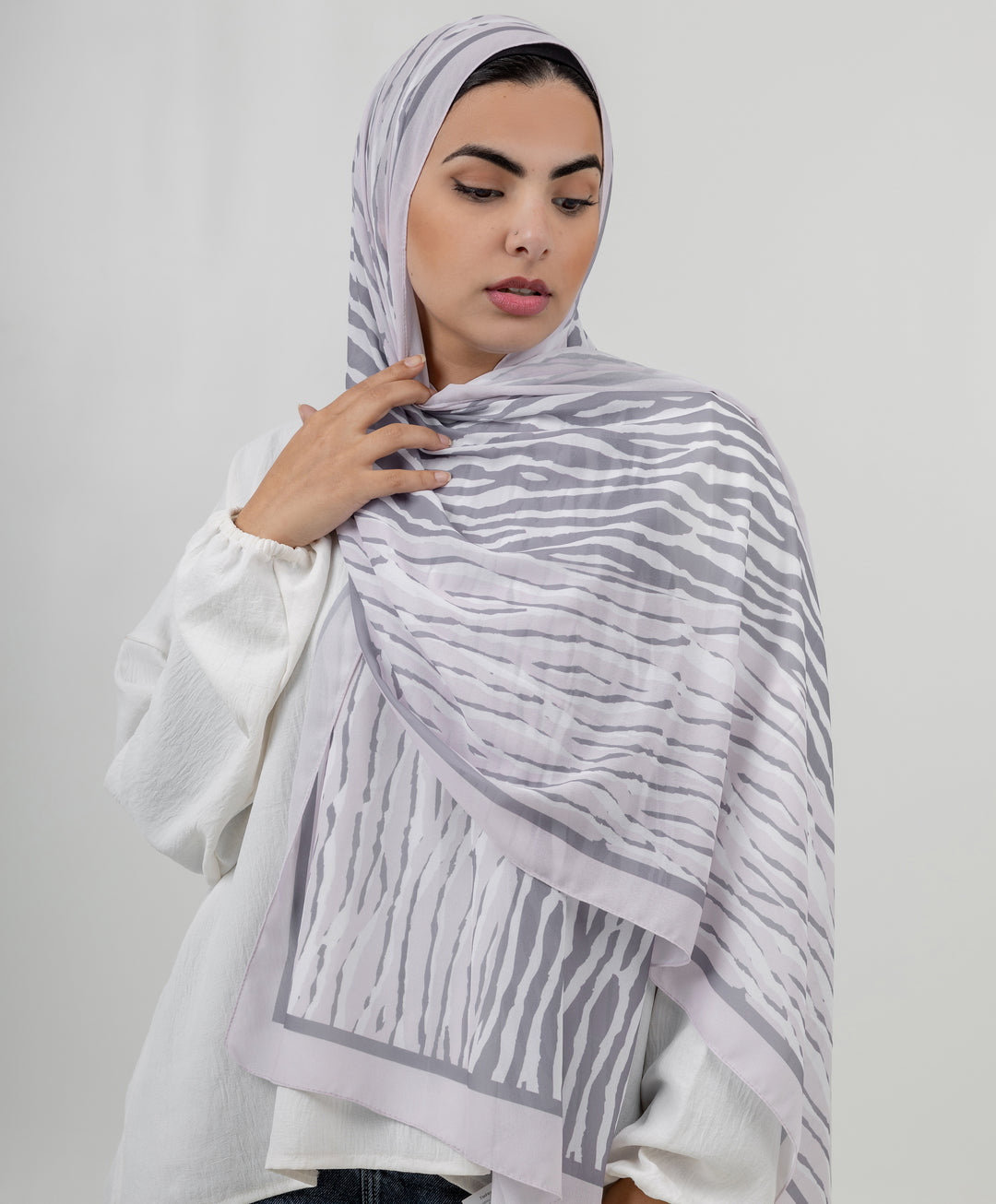 Stripy Chiffon Scarf