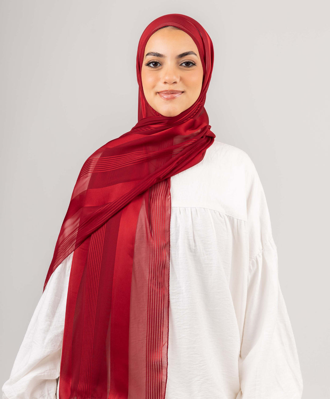 Stately Satin Chiffon Scarf