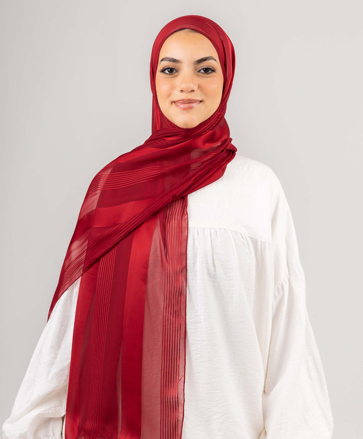 Stately Satin Chiffon Scarf