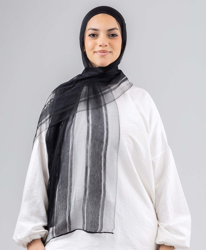 Silk Linen Stripes Scarf