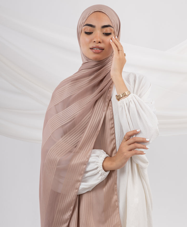 Glittery Crinkle Satin Chiffon Scarf