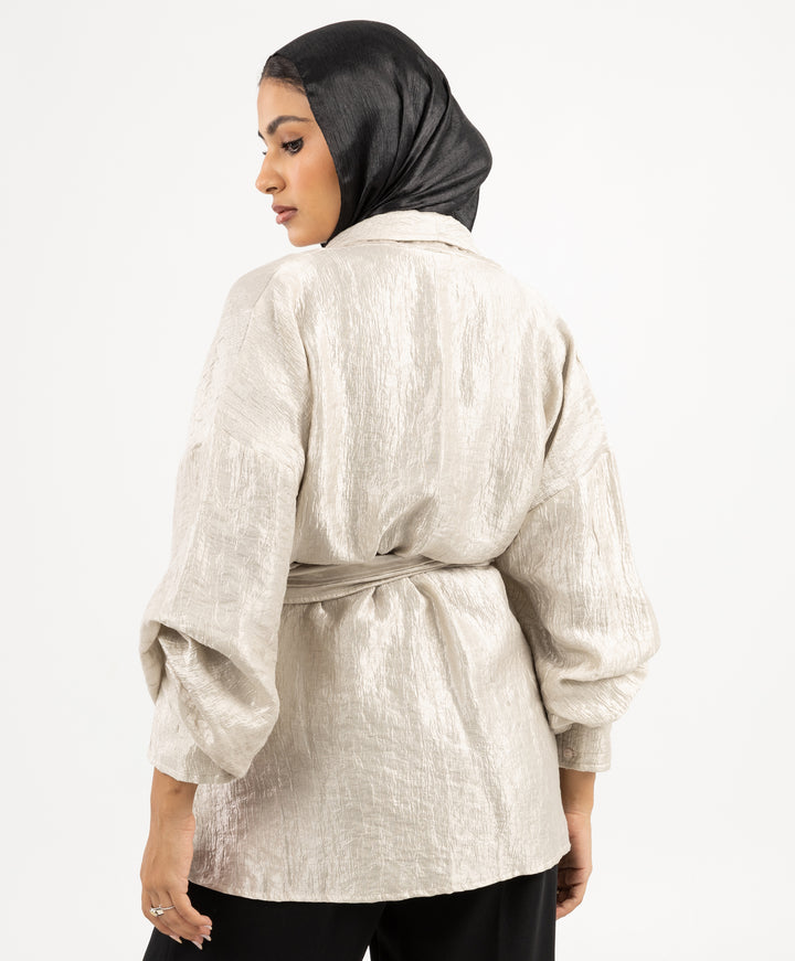 Glossy Wrap Kimono