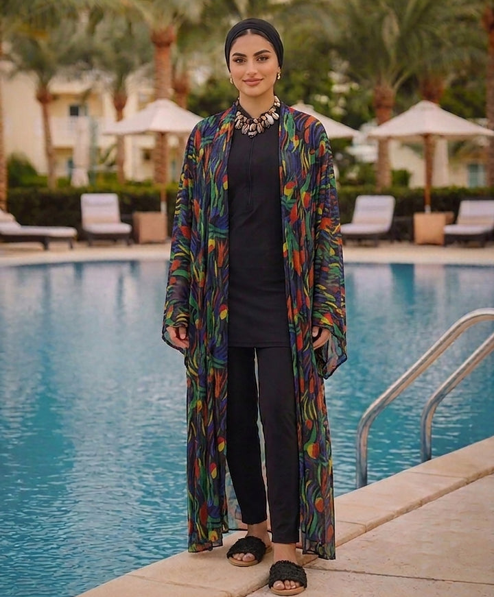 Printed Tulle Kimono