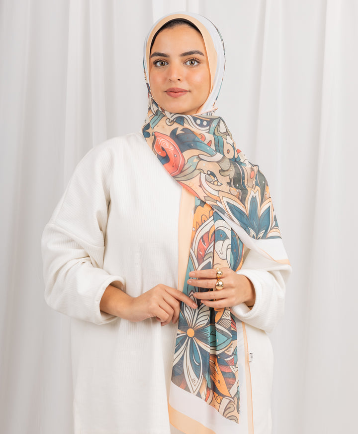 Painted Paradise Chiffon Scarf