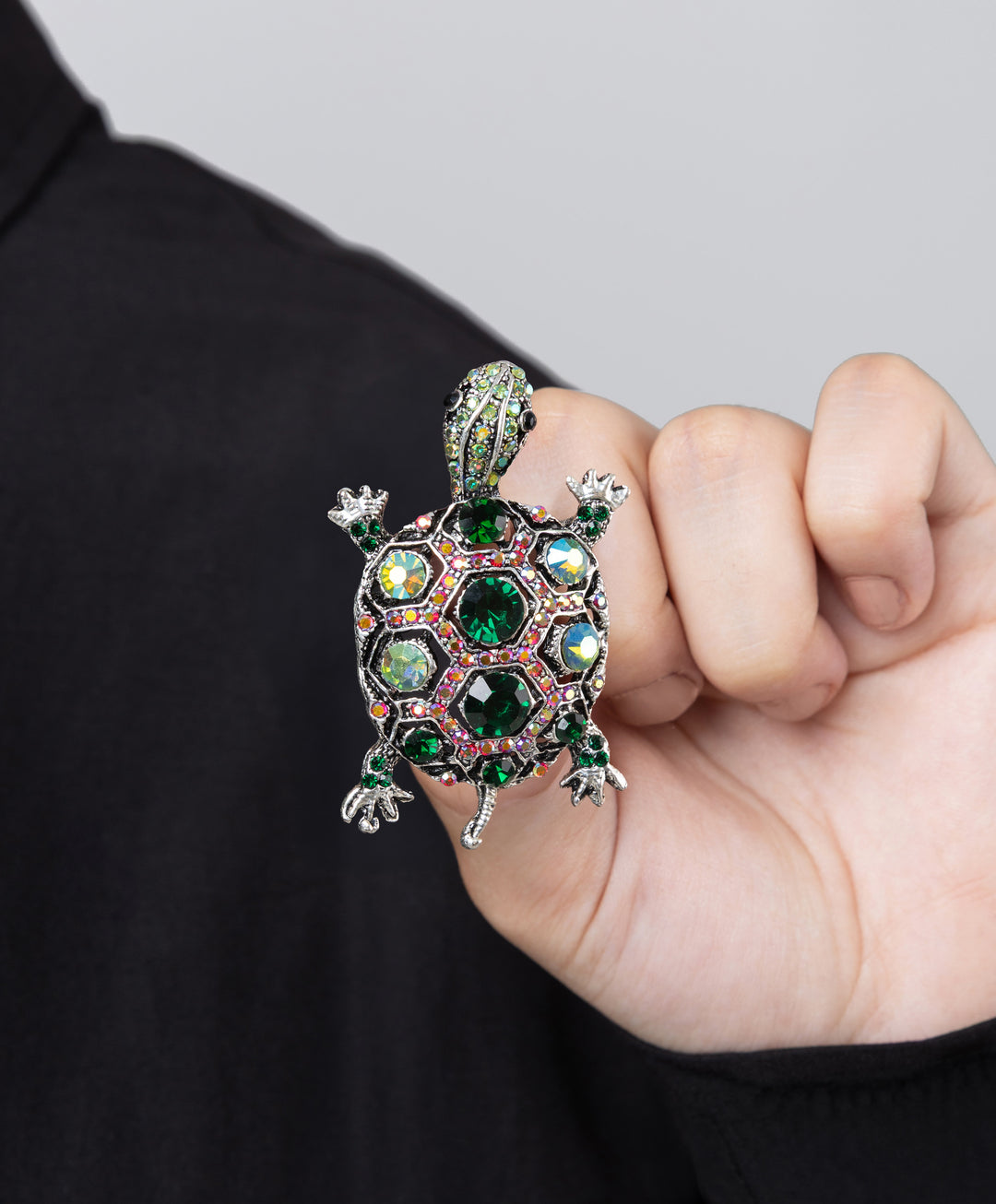 Jeweled Tortoise Brooch