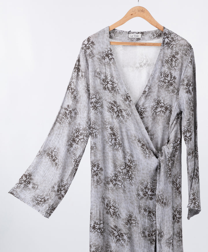 Fleuri Crinkle Wrap Dress